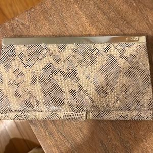 Fabric snake skin clutch